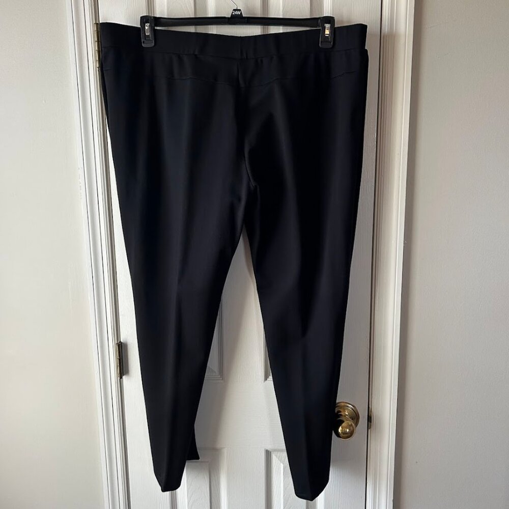 24W Kasper Women's Black Straight-Leg Dress Pants Size 24 Comfort Stretch